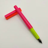 Vintage Platignum School Fountain Pen (NOS) Made in England -Orange/Pink/Green