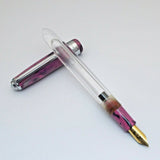 Airmail/Wality 69T Eyedropper Acrylic Demonstrator Fountain Pen - Pink