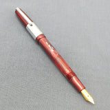 Airmail/Wality 58C Eyedropper Fountain Pen - Red Marbled