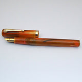 Click Bamboo Marble Eyedropper Fountain Pen - Orange Marbled