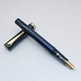 Click Bamboo Marble Eyedropper Fountain Pen - Dark Blue Marbled