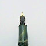 Click Blackbird Eyedropper Fountain Pen with Vintage Blackbird Nib -OrangeMarble