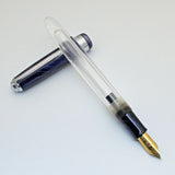 Airmail/Wality 69T Eyedropper Acrylic Demonstrator Fountain Pen - Blue