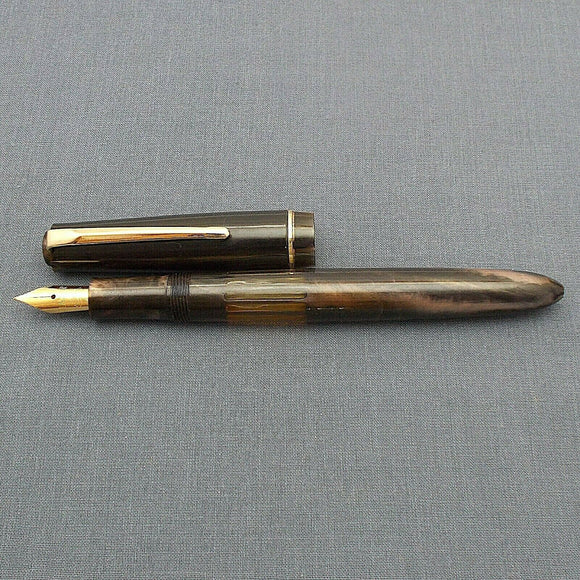 Click Blackbird Eyedropper Fountain Pen with Vintage Blackbird Nib - BlackMarbld