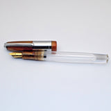 Airmail/Wality 71JT Eyedropper Jumbo Acrylic Demonstrator Fountain Pen - Orange