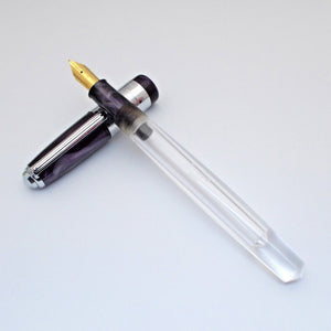Airmail/Wality 71JT Eyedropper Jumbo Acrylic Demonstrator Fountain Pen - Purple
