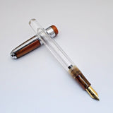 Airmail/Wality 71JT Eyedropper Jumbo Acrylic Demonstrator Fountain Pen - Orange