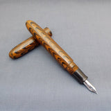 KIM ACR Jumbo Cigar Seamless Clipless Handmade Ebonite Fountain Pen - Brown Ripl