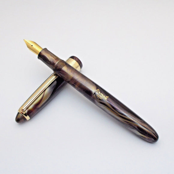 Airmail/Wality 69LG Eyedropper Fountain Pen - Purple Marbled