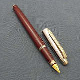 V’Sign Stride Maroon Fountain Pen with Vintage Semi-Flex Nib (Navy Pen Co. Japan)