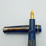 Click Blackbird Eyedropper Fountain Pen with Vintage Blackbird Nib - Blue Marbld