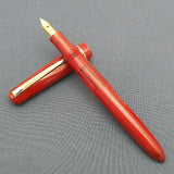 Click Blackbird Eyedropper Fountain Pen with Vintage Blackbird Nib - Red Marbled