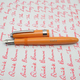 Click Falcon Eyedropper Fountain Pen with Cursive Italic (CI) Nib -Pastel Orange