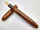 KIM ACR Jumbo Cigar Seamless Clipless Handmade Ebonite Fountain Pen - Brown Ripl
