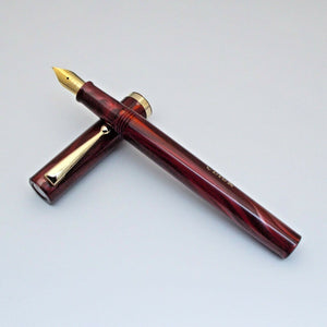 Click Bamboo Marble Eyedropper Fountain Pen - Wine Red Marbled