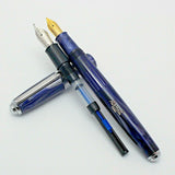 Airmail/Wality 71J ED/3-in-1 Filling Jumbo Blue Fountain Pen - with Kanwrite Nib
