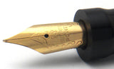 KIM ACR Handmade Indian Ebonite Big Fountain Pen - Cigar - Green & Black Rippled
