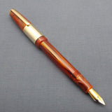 Click 71 Jumbo G Fountain Pen with 3-in-1 Filling System- Vermilion/Gold marbled