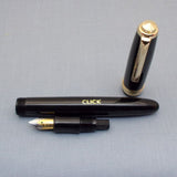 Click Falcon Gold Eyedropper Fountain Pen - Solid Black