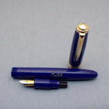 Click Falcon Gold Eyedropper Fountain Pen - Solid Blue