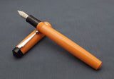 Click Aristocrat Acrylic Fountain Pen - Fine Nib - Chrome Trim - Yellow Orange