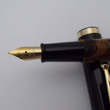 Click Bamboo Ebonite Eyedropper Fountain Pen - Green Black Rippled