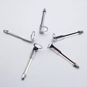Set of 5 Fountain Pen Clips - Arrow Type, Chrome Plated