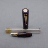 Click Bamboo Marble Half Transparent Eyedropper Fountain Pen - Blue Marbled