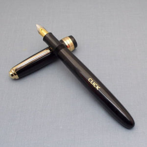 Click Falcon Gold Eyedropper Fountain Pen - Solid Black