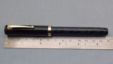 Click Bamboo Ebonite Eyedropper Fountain Pen - Teal Black Rippled