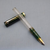 Click Bamboo Marble Half Transparent Eyedropper Fountain Pen - Green Marbled