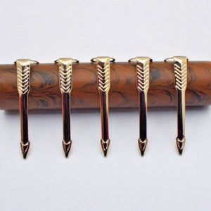 Set of 5 Fountain Pen Clips - Arrow Type, Gold Plated