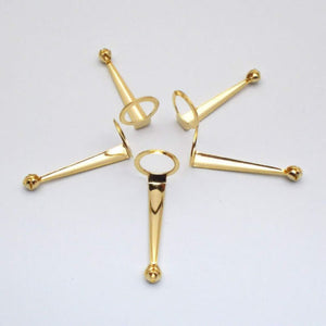 Set of 5 Fountain Pen Clips - Drop Type, Gold Plated