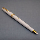 Click Falcon Gold Eyedropper Fountain Pen - Solid White