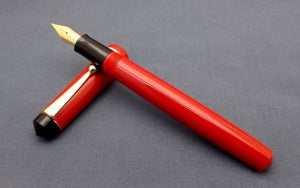 Click Aristocrat Red Fountain Pen 3-in-1 Filling with Fine Nib - Gold Trim
