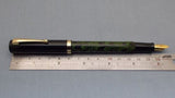 Click Bamboo Ebonite Eyedropper Fountain Pen - Green Black Rippled