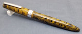 Click Falcon Ebonite Handmade Fountain Pen - Yellow and Black Rippled