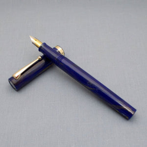 Click Bamboo Marble Eyedropper Fountain Pen - Blue Marbled