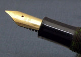 Click Falcon Ebonite Handmade Fountain Pen - Green and Black Rippled