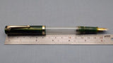 Click Bamboo Marble Half Transparent Eyedropper Fountain Pen - Green Marbled