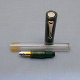 Click Bamboo Marble Half Transparent Eyedropper Fountain Pen - Green Marbled