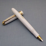 Click Falcon Gold Eyedropper Fountain Pen - Solid White
