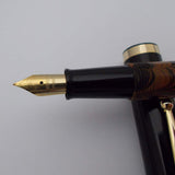 Click Bamboo Ebonite Eyedropper Fountain Pen - Yellow Black Rippled