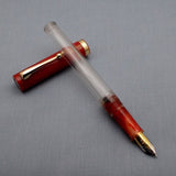 Click Bamboo Marble Half Transparent Eyedropper Fountain Pen - Red Marbled