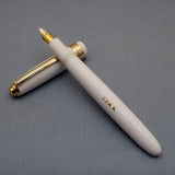 Click Falcon Gold Eyedropper Fountain Pen - Solid White