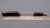 Click Bamboo Marble Half Transparent Eyedropper Fountain Pen - Blue Marbled