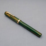 Click Bamboo Marble Eyedropper Fountain Pen - Green Marbled