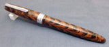 Click Falcon Ebonite Handmade Fountain Pen - Brown and Black Rippled