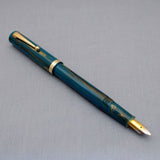 Click Bamboo Marble Eyedropper Fountain Pen - Teal Marbled