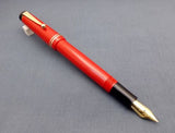 Click Aristocrat Acrylic Fountain Pen - Fine Nib - Gold Trim - Red